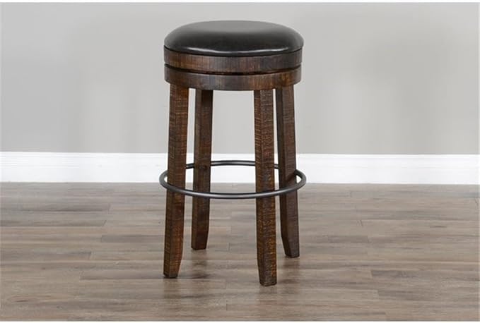 Pemberly Row 3-Piece Set with Gorgeous Bar Unit and 2 Backless Swivel BarStools