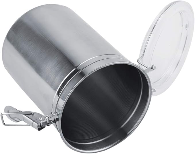 Stainless Steel Coffee Container Vacuum Sealed - Large Capacity Storage Jar for Coffee Beans Tea Sugar with Airtight Seal 1200ml Food Grade Metal Canister for Bean Storage