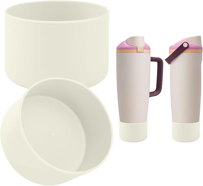 2PCS Silicone Boot Compatible with Owala 30oz & 40oz FreeSip Sway Bottles & Tumblers, Protective Anti-Slip Bottom Cover Sleeve for Freesip Sway Tumbler