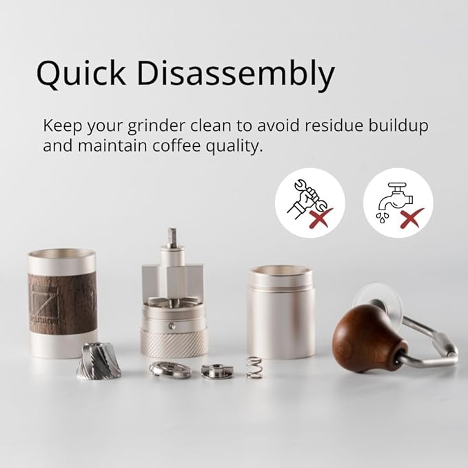1Zpresso Q Manual Coffee Grinder with Stainless Steel Conical Burr, Foldable Handle for Drip, French Press, Cold Brew, Travel