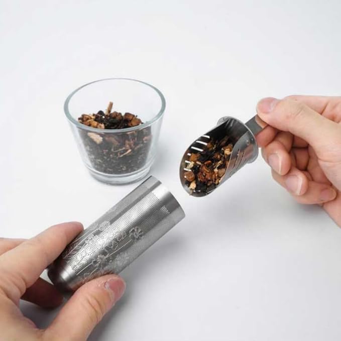 Tea Infuser Spoon For Loose Leaf Tea Stainless Steel Tea Diffuser Long-Handle Tea Filter Easy to Carry Tea Strainer (Gold)