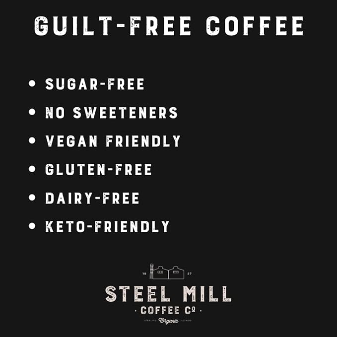 Steel Mill Coffee Co. Butterscotch Toffee Flavored Coffee – Ground – Medium Roast – 100% Arabica Beans – Vegan – Sugar-Free – Gluten-Free – Gourmet Coffee – 2lb Bag