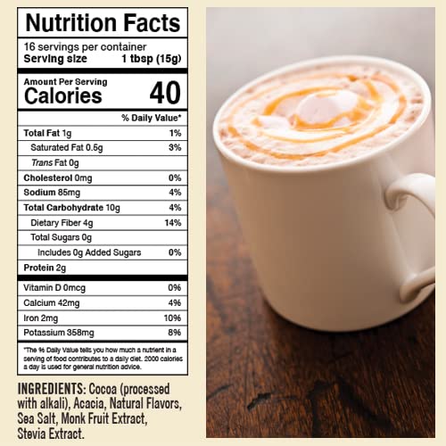 Castle Kitchen Sugar Free Caramel Dark Hot Chocolate (2 Pack) Premium Plant Based, Dairy Free, Gluten-Free, Vegan Hot Coca Mix - Just Add Water - 14 oz Can