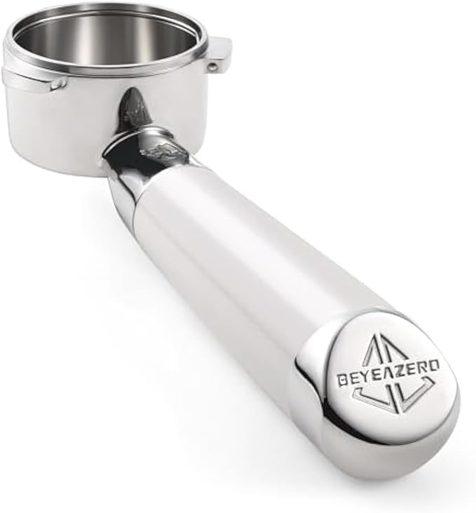 54mm Bottomless Portafilter Set – Includes Precision Filter Basket, Puck Screen & Stand – Compatible with Breville Barista Express, Barista Pro & 54mm Breville Machines, White