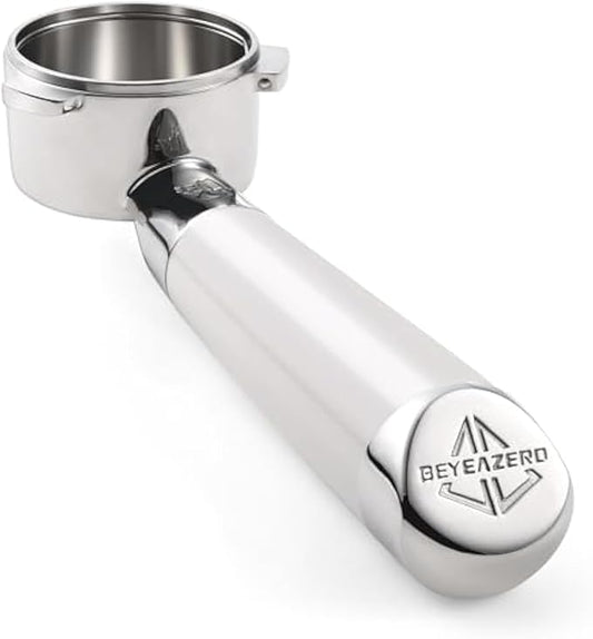 54mm Bottomless Portafilter Set – Includes Precision Filter Basket, Puck Screen & Stand – Compatible with Breville Barista Express, Barista Pro & 54mm Breville Machines, White