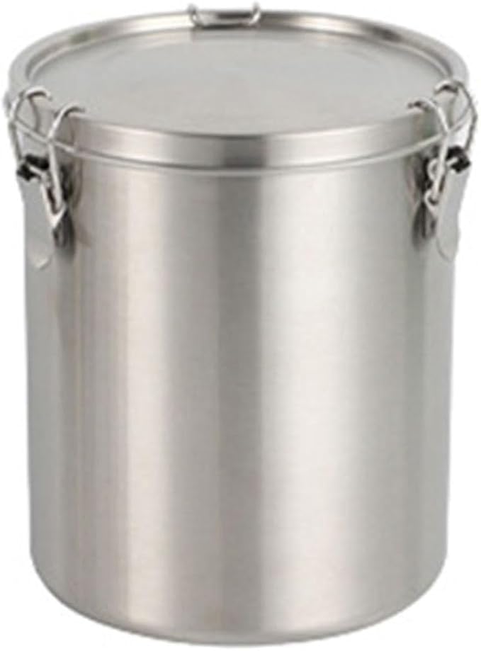 Stainless Steel Airtight Canister, Food Storage Canisters With Airtight Lid Locking Clamp, Stainless Steel Vacuum Sealed Grain Barrels For Coffee Bean Storage(1000ml/ A)