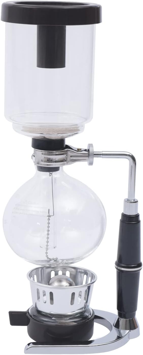 DYRABREST Siphon Syphon Coffee Maker, 5-Cup Coffee Syphon Tabletop Siphon (Syphon) Coffee Maker 500ml Borosilicate Tabletop Vacuum Coffee Maker for Home, Coffee Shops and Offices (500ml, Black)