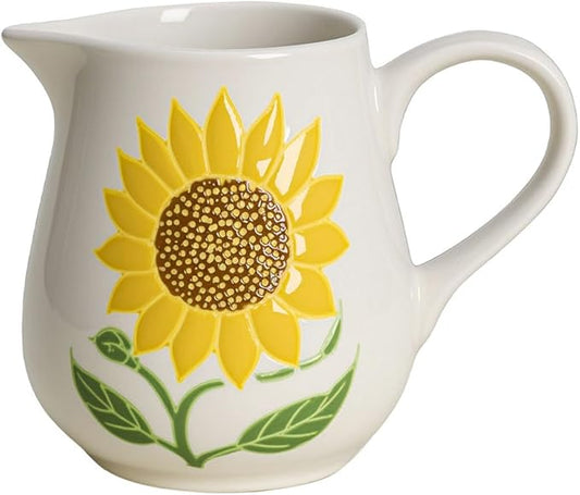 Sunflower Ceramic Milk Creamer with Handle