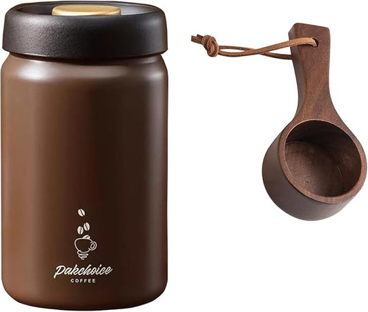 Vacuum Sealed Coffee Canister | 316 Stainless Steel Airtight Container for Beans & Grounds | 1200ml