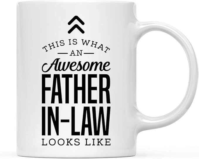 Andaz Press 11oz. Ceramic Coffee Tea Mug Thank You Gift, This is What an Awesome Father-in-Law Looks Like, 1-Pack, Birthday Christmas Gift Ideas Coworker Him Her, Includes Gift Box