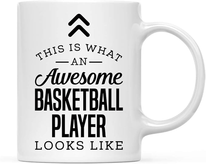 Andaz Press 11oz. Ceramic Coffee Tea Mug Thank You Gift, This is What an Awesome Basketball Player Looks Like, 1-Pack, Birthday Christmas Gift Ideas Coworker Him Her, Includes Gift Box