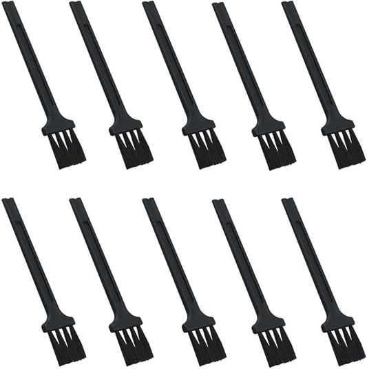 10PCS Plastic Cleaning Brush 8cm/3.15in Keyboard Brush Chain Small Brush For Powder Residue Object Coffee Machine Cleaning PCB Board Spice Grinder Food Processor Cleaning Brush Black
