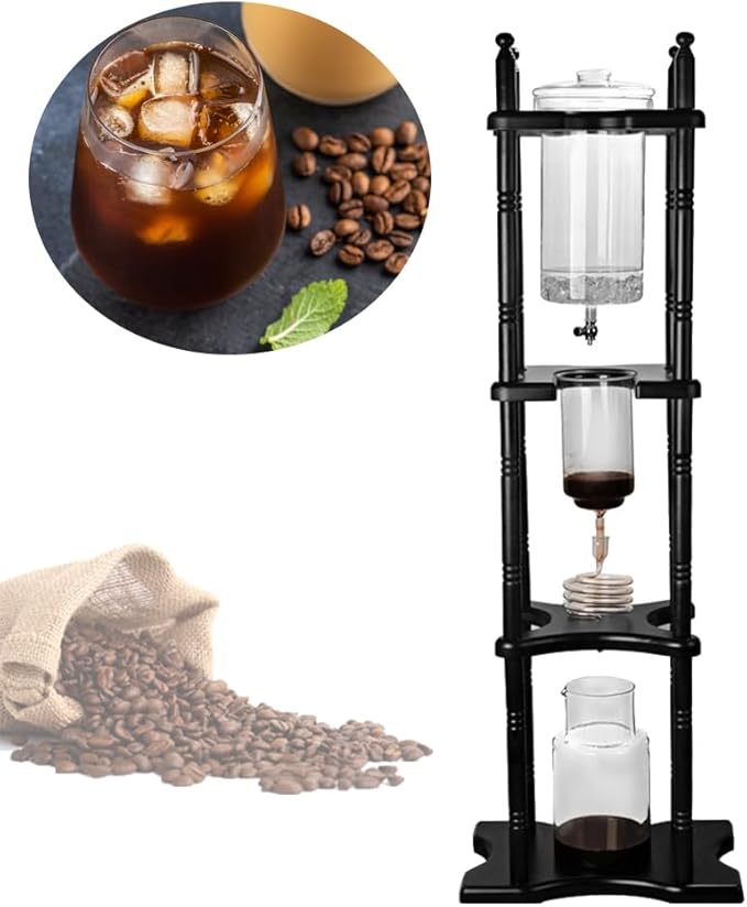 CheriMuMu Cold Brew Iced Coffee Maker, Cold Brew Coffee Tower for Home Kitchen Use, Slow Drip Japanese Cold Brew Maker with Adjustable Drip Rate for Iced Coffee Lovers & Beginners