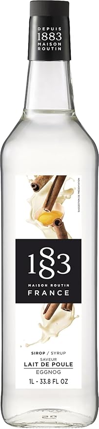 1883 Eggnog Syrup for Drinks, Made in France, 1 Liter Glass Bottle