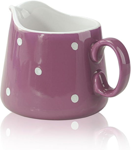 CHOOLD Polka Dot Ceramic Creamer with Handle, Coffee & Milk Jug - 8.5oz