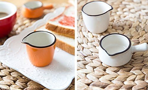 CHOOLD Colorful Mini Ceramic Milk Creamer Jug, Coffee/Milk/Sauce Pitcher 4Pcs