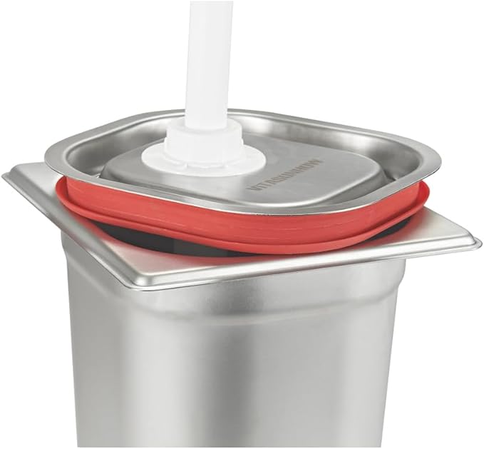 VITASUNHOW Sauce Pump Dispenser Stainless Steel Dispenser - Large Capacity Condiment Pump Dispenser Quantitative Pressure Head for Variety of Sauces (1035PX)