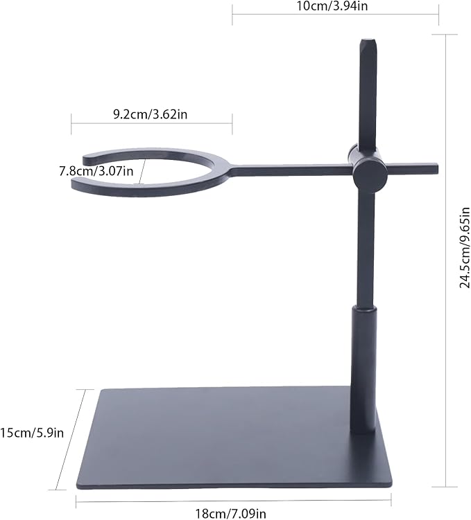 Poggyyi Pour Over Coffee Maker Stand, Detachable Universal Coffee Stand, Portable Espresso Machine Metal Dripper Stand Suitable for Coffee Grinder Stand Easy to Carry Office, Home, Camping, Black