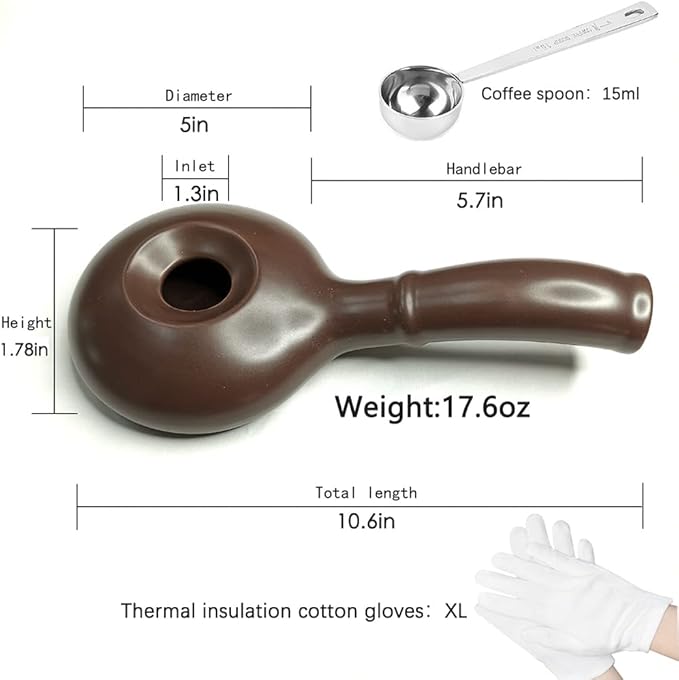 Ceramic Coffee Roaster Machine for Home Use, Handy Stovetop Coffee Bean Roaster with Extended Handle, Manual Coffee Baking Tool