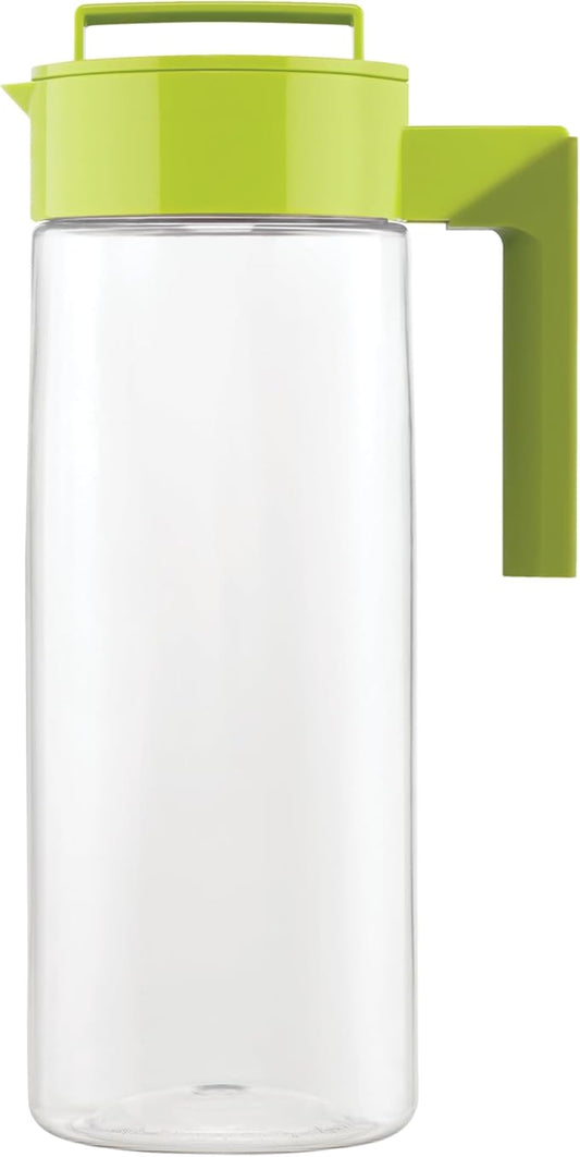 Takeya Airtight Pitcher - Everyday-Use Airtight Pitcher for Iced Tea & More - Clear Pitcher with Lid - Lightweight Kitchen Essential - Spill-Proof & Durable Kitchenware - 2 Quart, Avocado