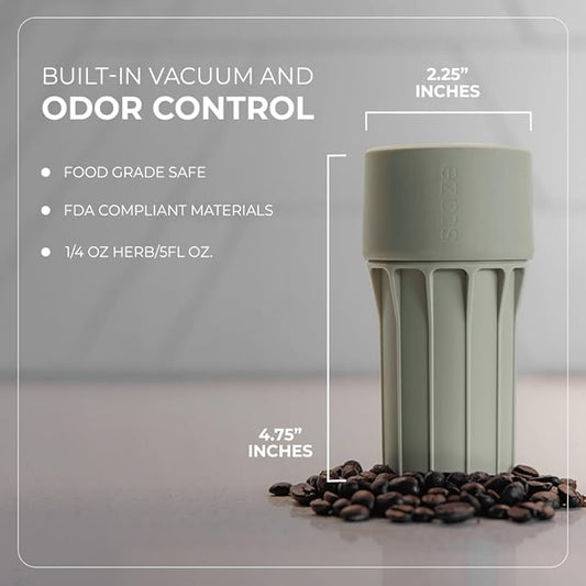Staze Air Tight Smell Proof Container (148ml) – Vacuum Seal Stash Jar - Waterproof Food Storage Canister, Portable Small Smell Proof Jar for Coffee, Herb, Spice & Gummies - (Desert Trio)