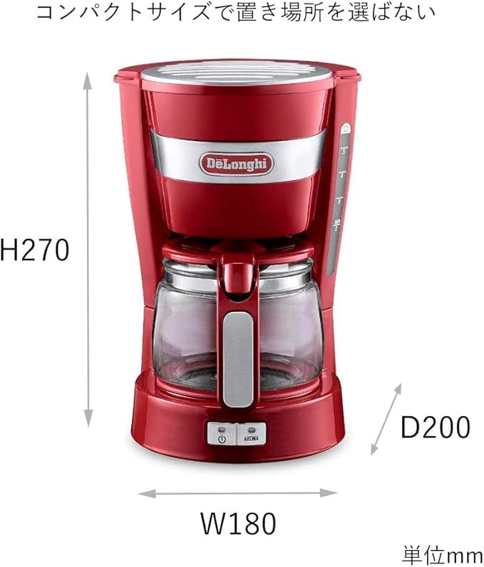 DeLonghi drip coffee maker ICM14011J (Red)