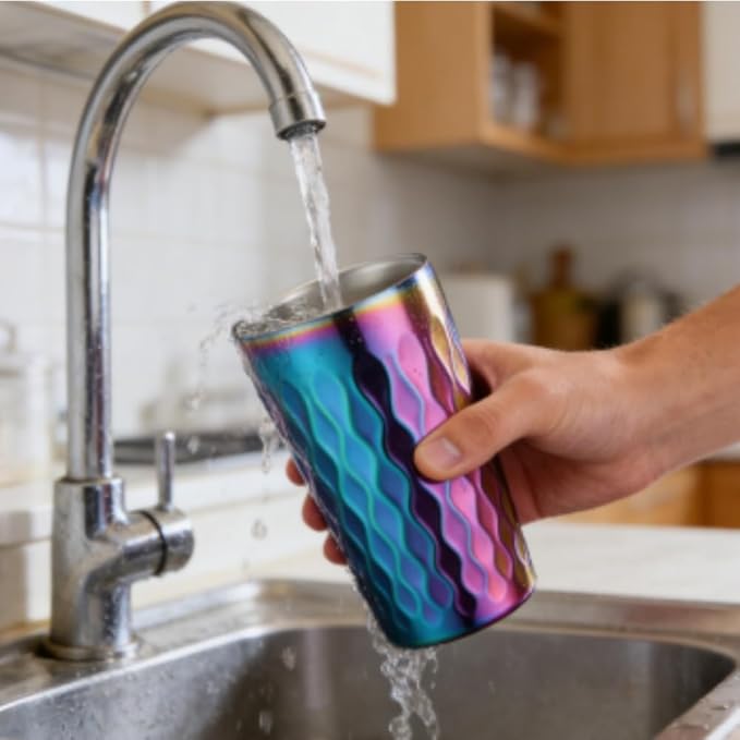 10oz Stainless Steel Cup Set, 6Pcs Double Wall Metal Cup，Vacuum Stackable Insulated Portable Drinking Tumblers Unbreakable Glasses，for Home Outdoor Restaurant (Rainbow Color)