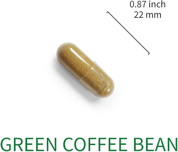 Lovita Green Coffee Bean Extract 1600 mg Equivalent, High Potent Green Coffee Extract with 50% Chlorogenic Acid for Natural Antioxidant & Size Reduction, Vegan Friendly, 60 Veggie Capsules
