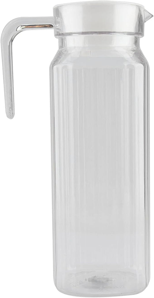 34 oz Acrylic Pitcher with Lid and Spout,1100ml Hot/Cold Water Jug for Iced Tea Pitcher for Coffee, Juice and Iced Tea Beverage Carafe with Lid (1100ml)