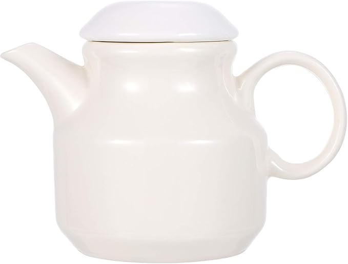 Cabilock Ceramic Creamer Pitcher with Lid and Handle 5.5 Inch Small Milk Cup Sauce Pot for Kitchen Dining Serving Entertaining