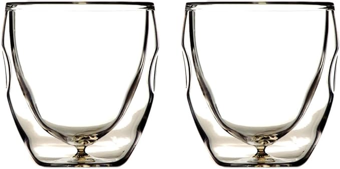 Ozeri Moderna Artisan Series Double Wall Beverage and Espresso Shot Glasses, 2-Ounce, Set of 4