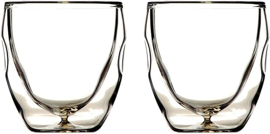 Ozeri Moderna Artisan Series Double Wall Beverage and Espresso Shot Glasses, 2-Ounce, Set of 4