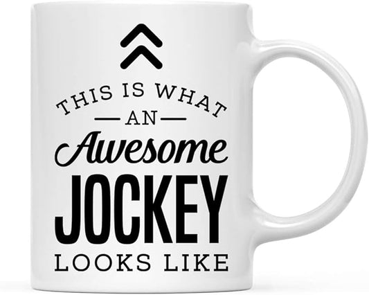 Andaz Press 11oz. Ceramic Coffee Tea Mug Thank You Gift, This is What an Awesome Jockey Looks Like, 1-Pack, Birthday Christmas Gift Ideas Coworker Him Her, Includes Gift Box