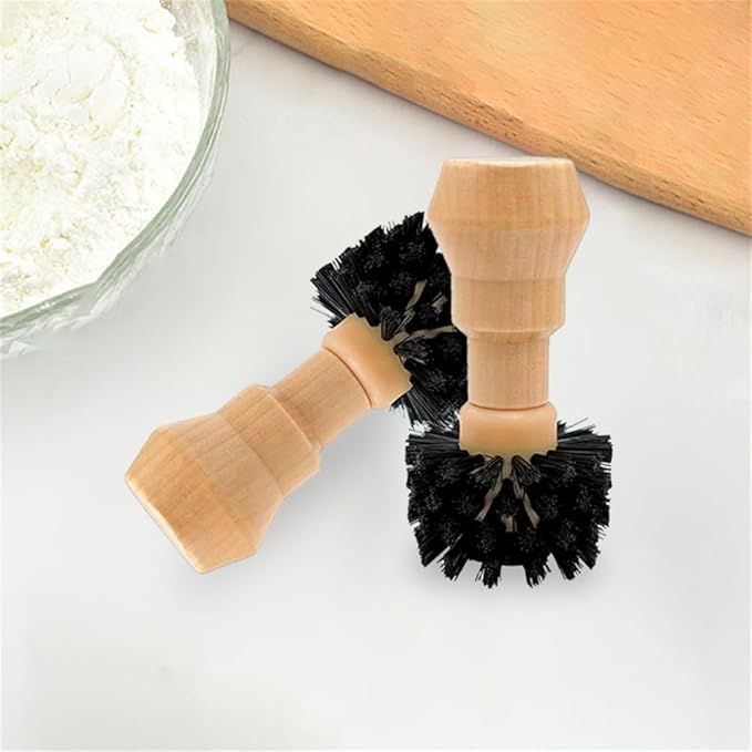 Coffee Portafilter Basket Cleaning Brush, Stiff Bristles and Wood Handle Coffee Accessories, Coffee Filter Brush Fits for Espresso Barista Machine Cleaning Tool (58mm)