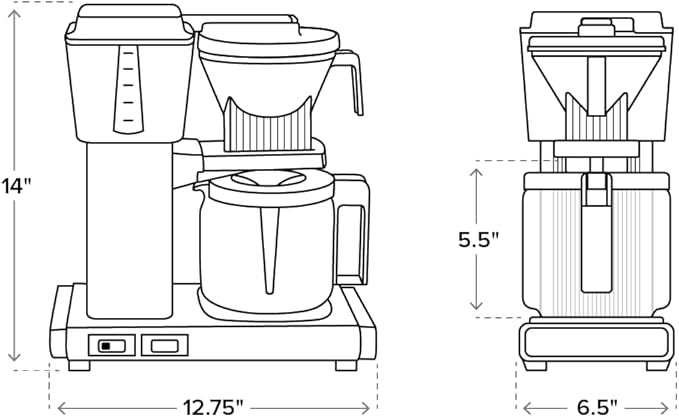 Moccamaster 53928 KBGV Select Coffee Maker, Midnight Blue, 40 ounce, 10-Cup, 1.25L