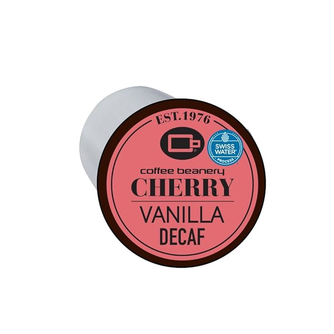 Cherry Vanilla Decaf Coffee Pods by Coffee Beanery | 48ct Gourmet Flavored Decaf Medium Roast Pods
