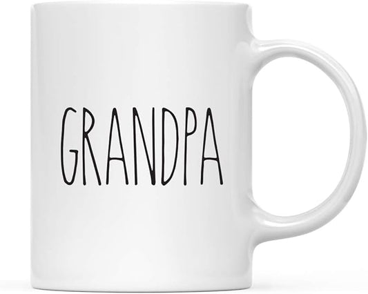 Andaz Press Simple Rustic Farmhouse Kitchen Decor 11oz. Ceramic Coffee Tea Mug Gift, Grandpa, 1-Pack, Birthday Christmas Gift Ideas for Family, Friends