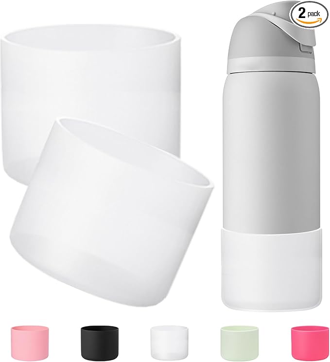 2-Pcs for Owala boot 32 oz,Silicone Boots for Owala 32oz Water Bottles Protective Sleeve Anti-Slip Rubber Bottom Compatible with FreeSip/Twist/Flip Stainless Steel Bottles 32oz Accessories, BPA Free