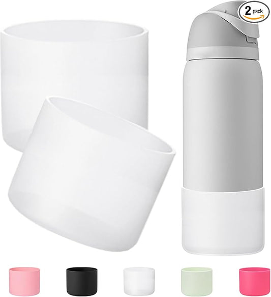 2-Pcs for Owala boot 32 oz,Silicone Boots for Owala 32oz Water Bottles Protective Sleeve Anti-Slip Rubber Bottom Compatible with FreeSip/Twist/Flip Stainless Steel Bottles 32oz Accessories, BPA Free