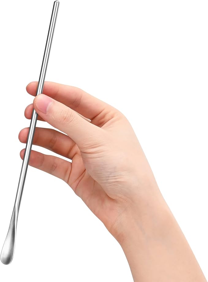 4-Pack 8.5" / 21.8cm 304 Stainless Steel Long Handle Stirring & Mixing Spoon – Reusable Bar Tool for Coffee, Tea, Iced Drinks & Cocktails