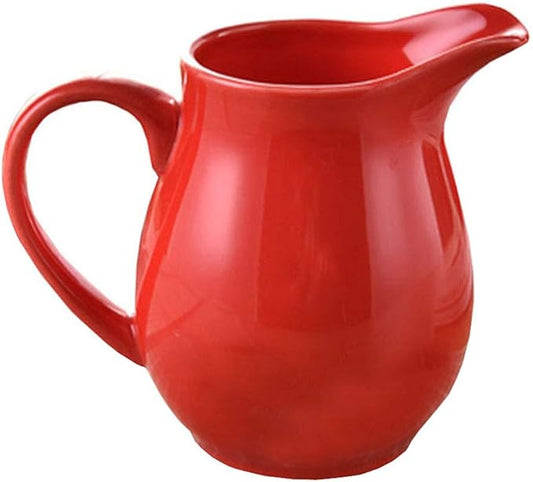 FUYU Ceramic Colorful Creamer with Handle, Coffee Milk Creamer Pitcher