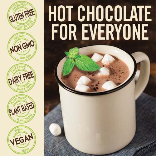Natural Hot Chocolate Mix Variety Pack - Dairy-Free, Vegan Complete Mixes - Just Add Water - Pack of 2 (Classic Caramel Dark Chocolate & Marvelous Mint Dark Chocolate) 14 oz Each