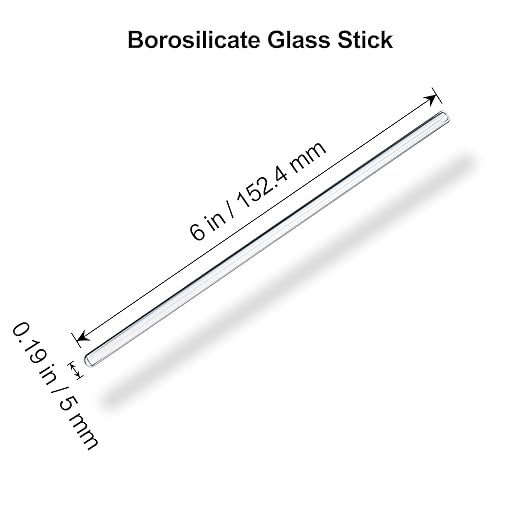 15 Pack Glass Stirring Rods: Diameter 5mm Length 6 inch Glass Stir Sticks, Borosilicate Glass Stirring Rod for Mixing Lab