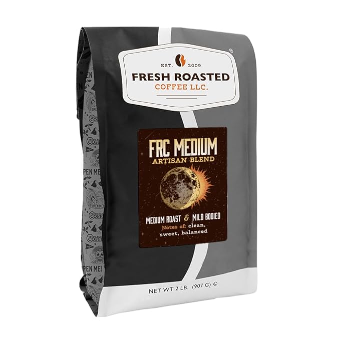 Fresh Roasted Coffee, FRC Medium Roast Blend, 2 lb (32 oz), Kosher, Whole Bean