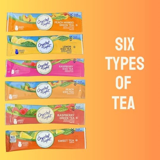 Pitcher Packets Drink Powder - 12 (2-quart) Sugar Free Variety Pack with Peach, Sweet, Peach Mango Green, Lemon Iced, Raspberry Green Tea