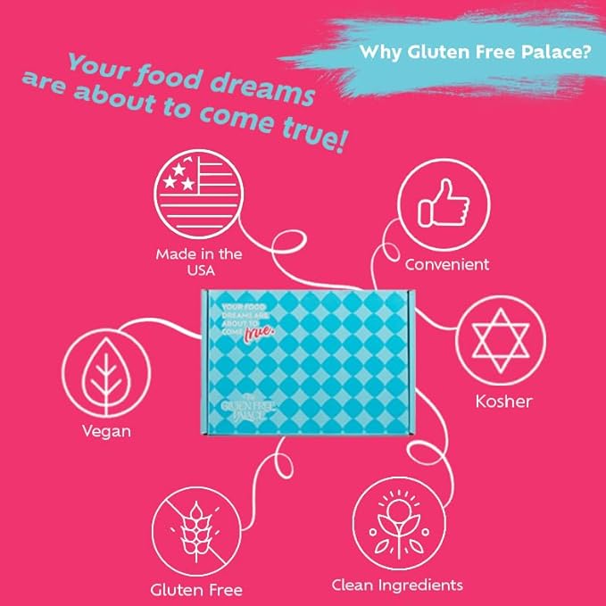 Gluten Free Palace Variety Snacks Gift Basket – Gluten Free, Dairy Free & Vegan Healthy Christmas Snack Box for Adults – Holiday Gift Basket for Families, Friends, & Corporate Gifts for Christmas & New Year (40 Count)