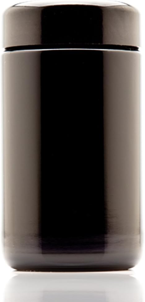 Infinity Jars Tall Screw Top Jar 150 Ml (5.07 fl oz), UV Black Glass Airtight Smell-Proof Container for Coffee, Tea, Dried Goods, Refillable Tall Jar for Long-Term Kitchen Storage