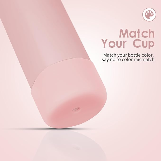 2PCS Silicone Water Bottle Boot, Compatible with Owala 24oz 32oz 40oz, Protective Anti-Scratch & Anti-Dent No Noise Sleeve Cover for FreeSip/Twist/Flip Water Bottles (Rose Quartz, 24oz)