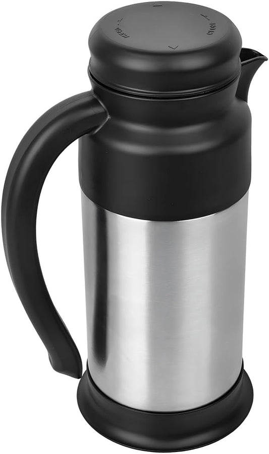 Creamer Pitcher for Coffee,0.75L/25 Oz Thermal Coffee Carafe,Stainless Steel Coffee Carafes for Keeping Hot and Cold,Double-Wall Design,12-Hour Hot & Cold,Leak-Proof,Portable for Travel,Camping,Office