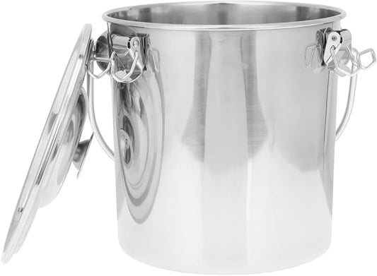 iplusmile Stainless Steel Airtight Canisters Container: 152 fl oz Airtight Clamp Lid Kitchen Food Storage Bucket for Rice Flour Grain Coffee Bean Flour Oil Sugar Milk